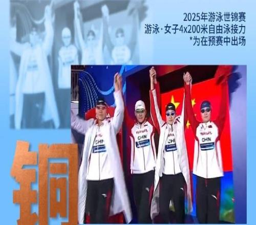 女子4x200米自由泳接力:中国队摘铜,澳大利亚夺冠