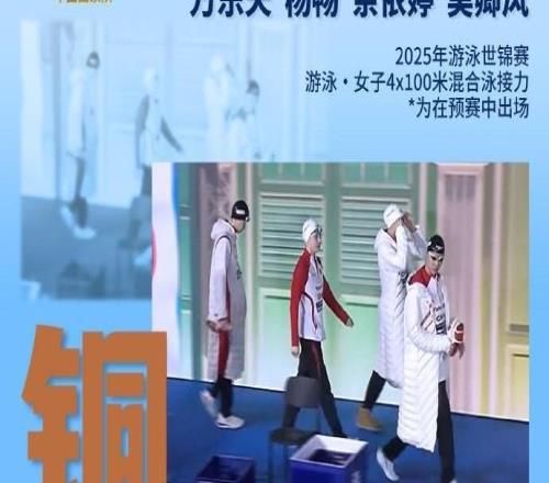 女子4100米混合泳接力：中国队摘铜，美国队破世界纪录夺冠