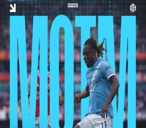 7次过人5次成功，多库当选与阿森纳一役曼城队内最佳球员