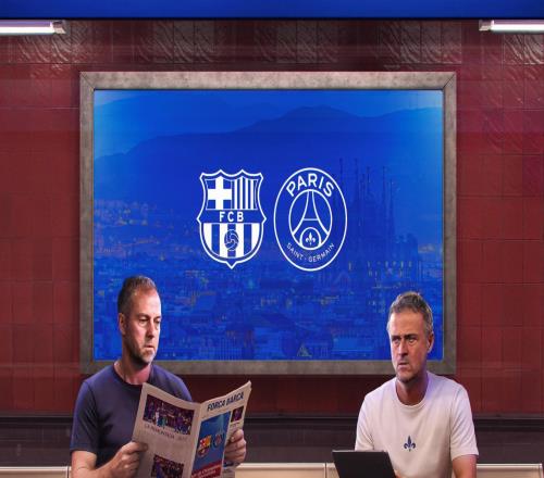 巴萨发布对阵巴黎创意海报：弗里克看报，报上是诺坎普奇迹