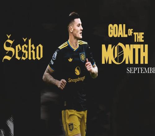 官方:谢什科红魔生涯首球当选曼联9月最佳进球