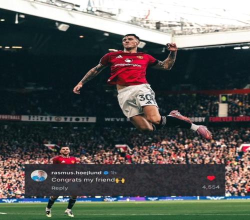 谢什科社媒庆祝进球，霍伊伦送祝贺：恭喜你我的朋友