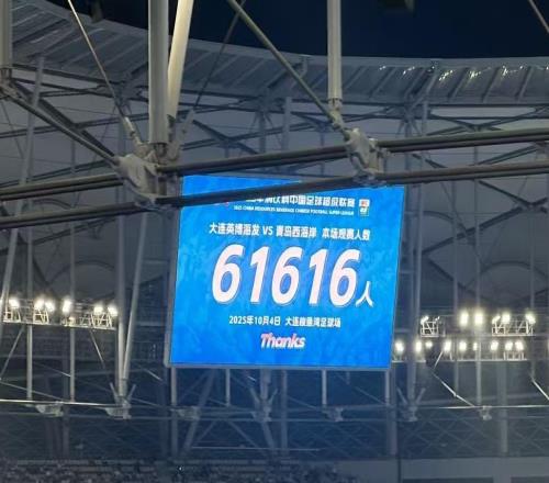 61616人！大连上座人数创梭鱼湾新高，中超历史第三