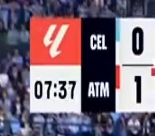 马竞塞尔塔第8分钟，记分牌标记马竞染红，第40分钟朗格莱被罚下