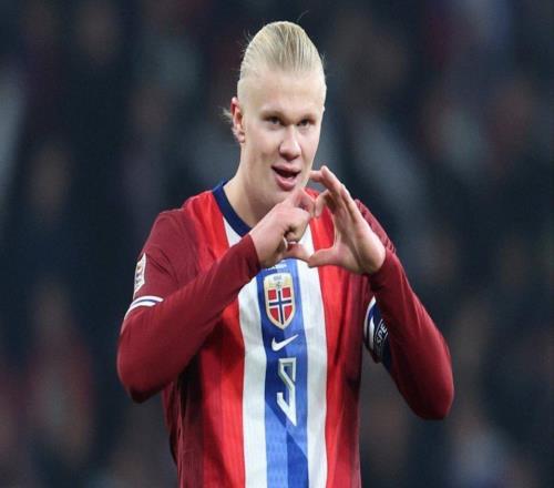 只用了46场，哈兰德打进代表挪威成年队的第50个进球