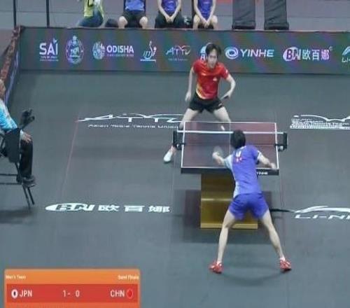 王楚钦23不敌松岛辉空，国乒男团大比分02落后