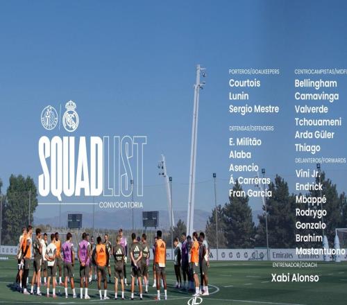 皇马本轮西甲名单：姆巴佩、贝林厄姆等在列，赫伊森缺阵