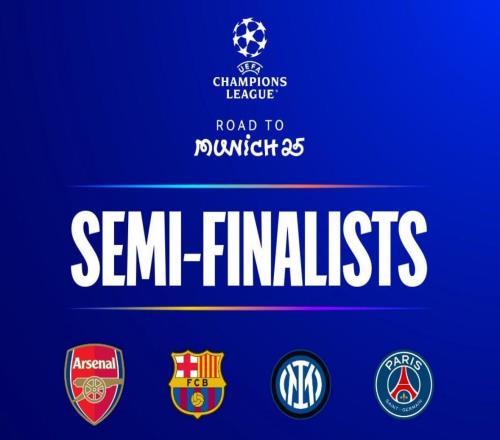 上赛季欧冠四强本轮均取得大胜，四队前3轮总成绩为11胜1负