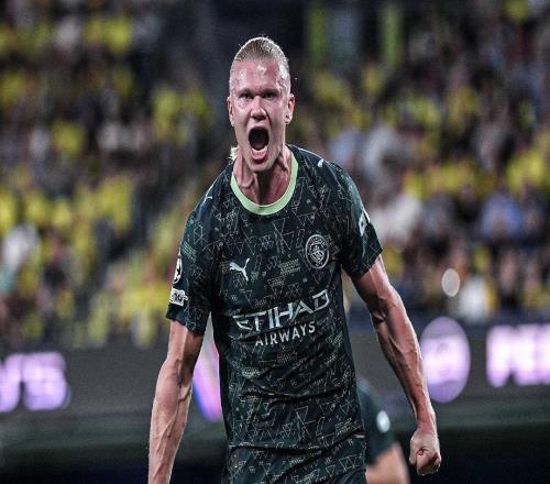 哈兰德数据：4次射门打入1球，全场仅5次传球