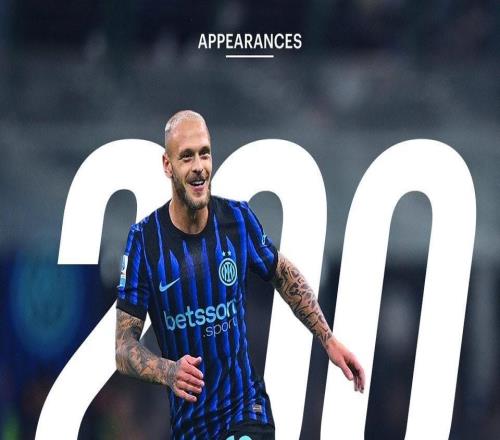 里程碑，迪马尔科迎来国米一线队生涯第200次出场