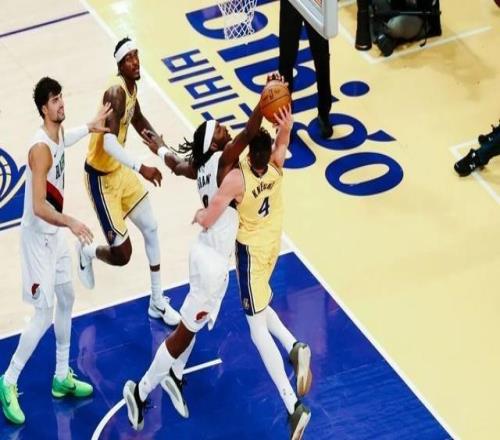 NBA开拓者122108击败湖人,杨瀚森1分1板,里夫斯空砍41分