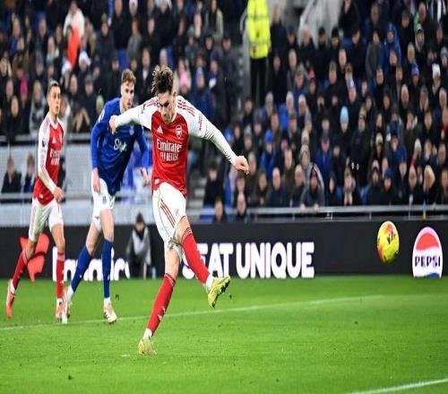 英超第17轮：埃弗顿01阿森纳，哲凯赖什点射破门