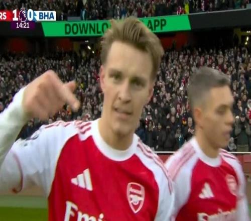 远射破门，厄德高斩获本赛季在阿森纳的首粒进球