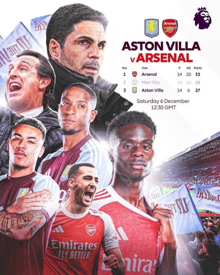 迎来硬仗，阿森纳近4次对阵维拉只赢过1场