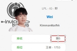 练了总比不练好！Wei韩服疯狂Rank 目前已经打上韩服第六！