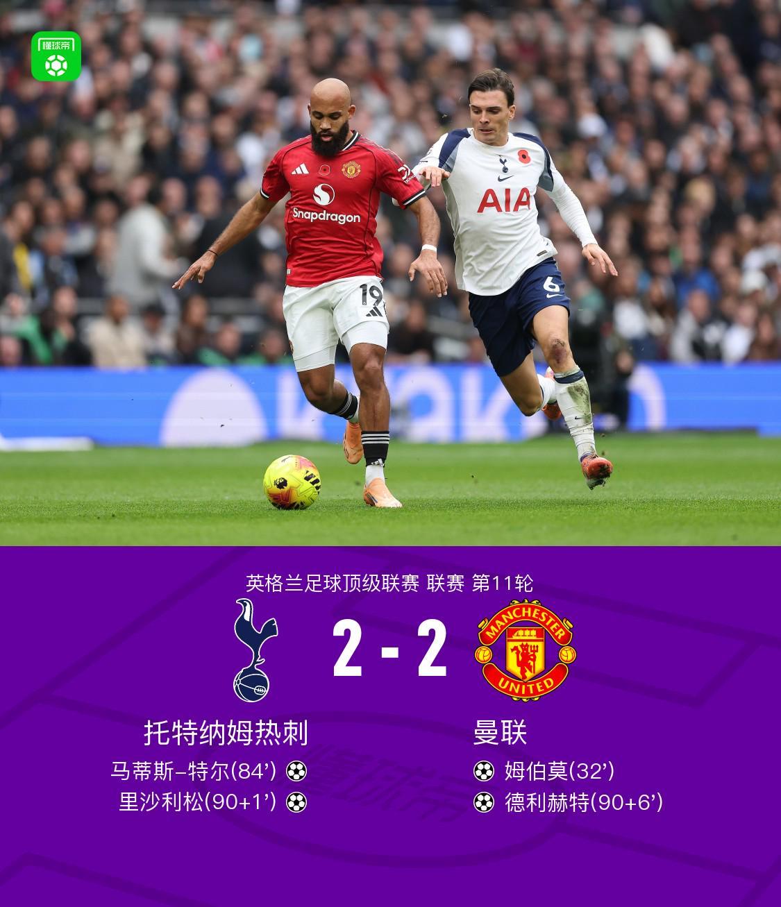剑南春丨曼联客场22热刺，德利赫特读