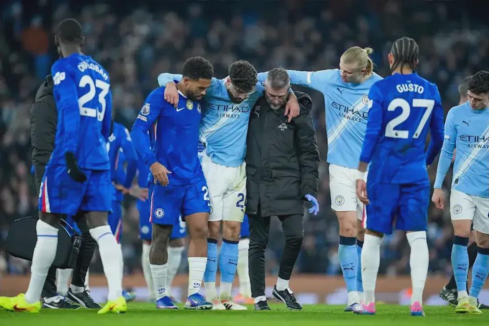 曼城遭重创！格瓦迪奥尔右腿胫骨骨折预计赛季报销