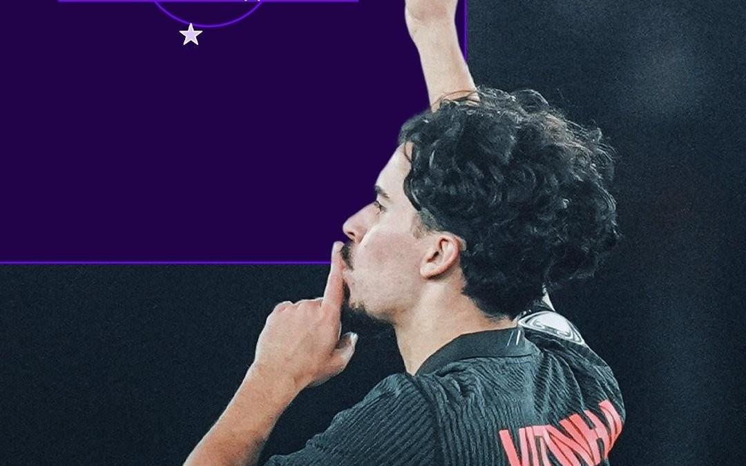 维蒂尼亚是第九位欧冠对英格兰球队