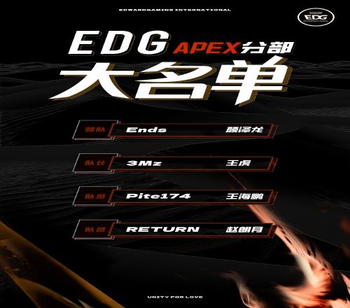 EDG成立Apex分部:收编DreamFire,3Mz担任队长,队员PiteRETURN