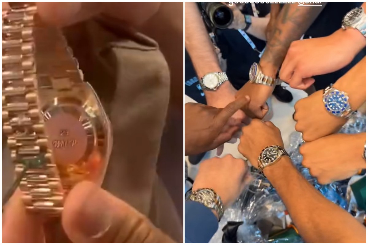 倒反天罡!恩比德拿MVP时哈登反送一块定制劳力士
