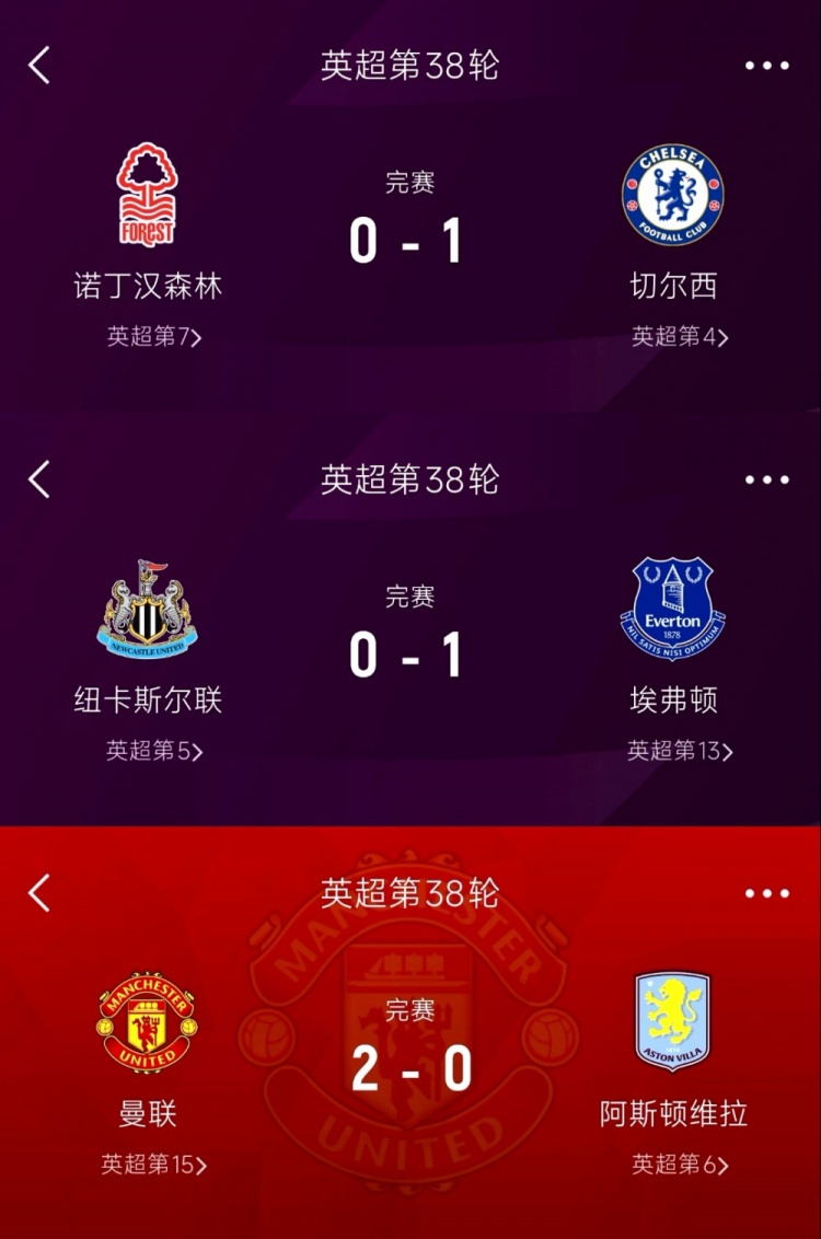 都不想去纽卡、维拉、森林3队争第5全部输球!纽卡躺进欧冠