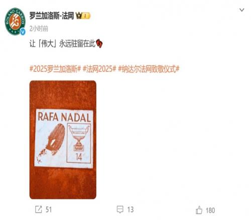 红土之王!法网在中央球场为纳达尔制作特制脚印