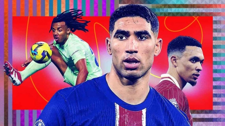 ESPN年度10大边后卫:阿什拉夫当选最佳,阿诺德第2,迪马尔科第7