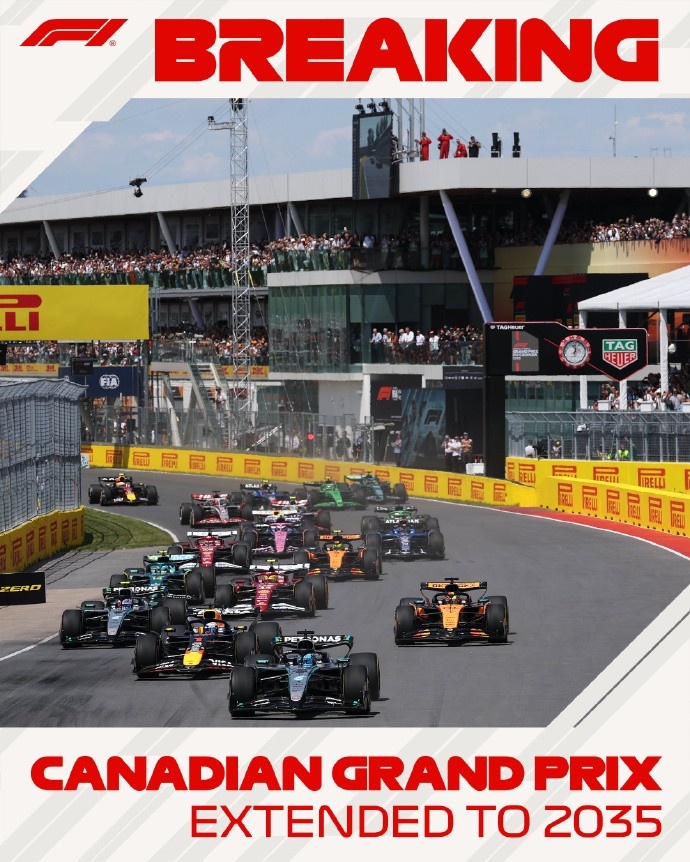 官方:F1与加拿大大奖赛续约到2035年