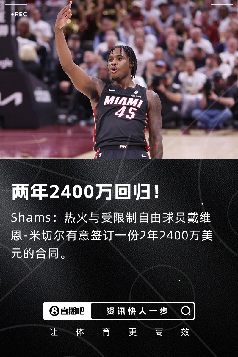 Shams:热火与戴维恩米切尔有意签订一份2年2400万美元的合同