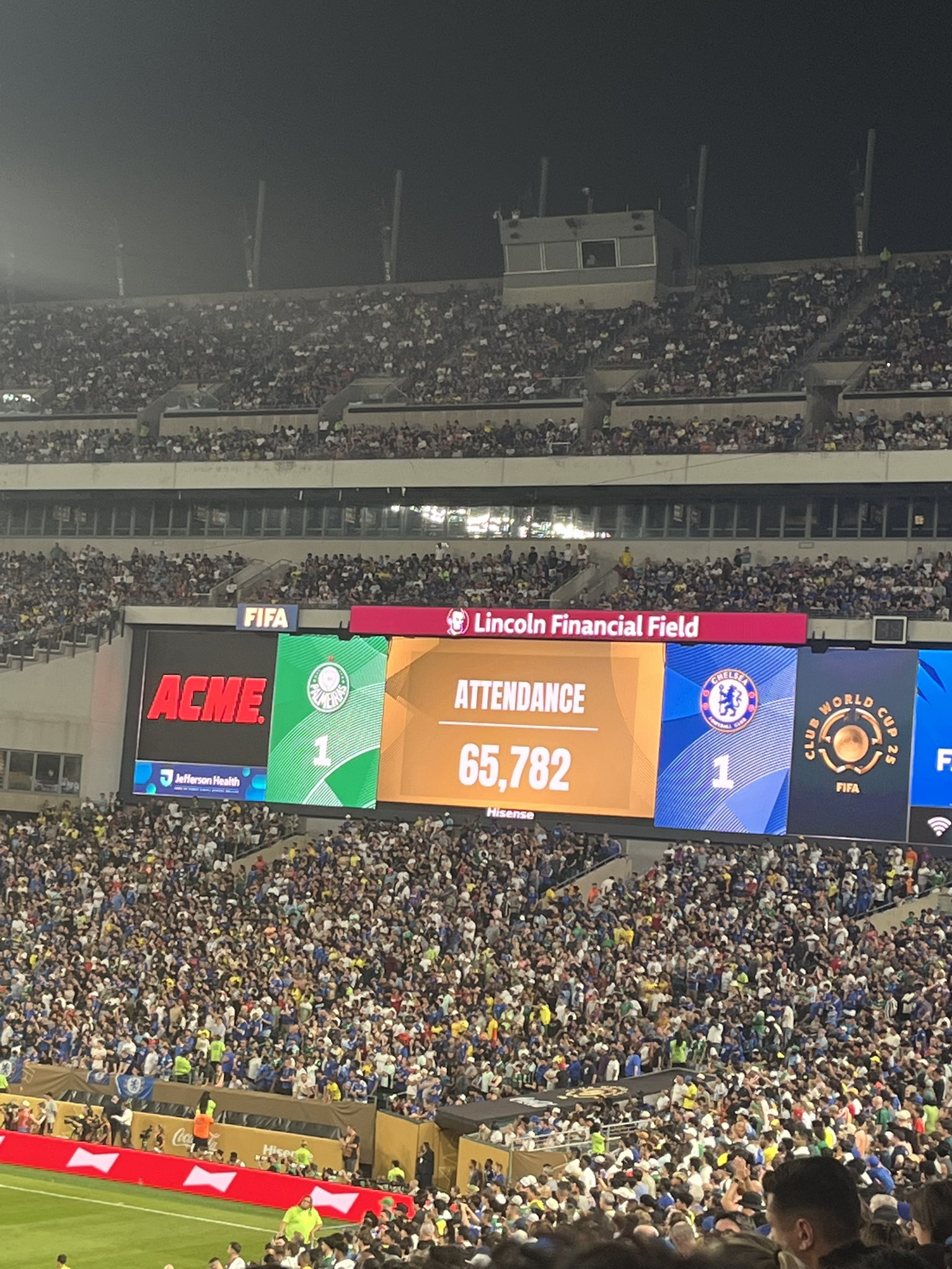 超6.5万人!切尔西vs帕尔梅拉斯65782人观战