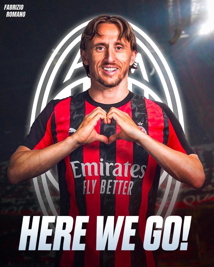 Herewego！罗马诺：39岁莫德里奇自由身加盟AC米兰，合同1年