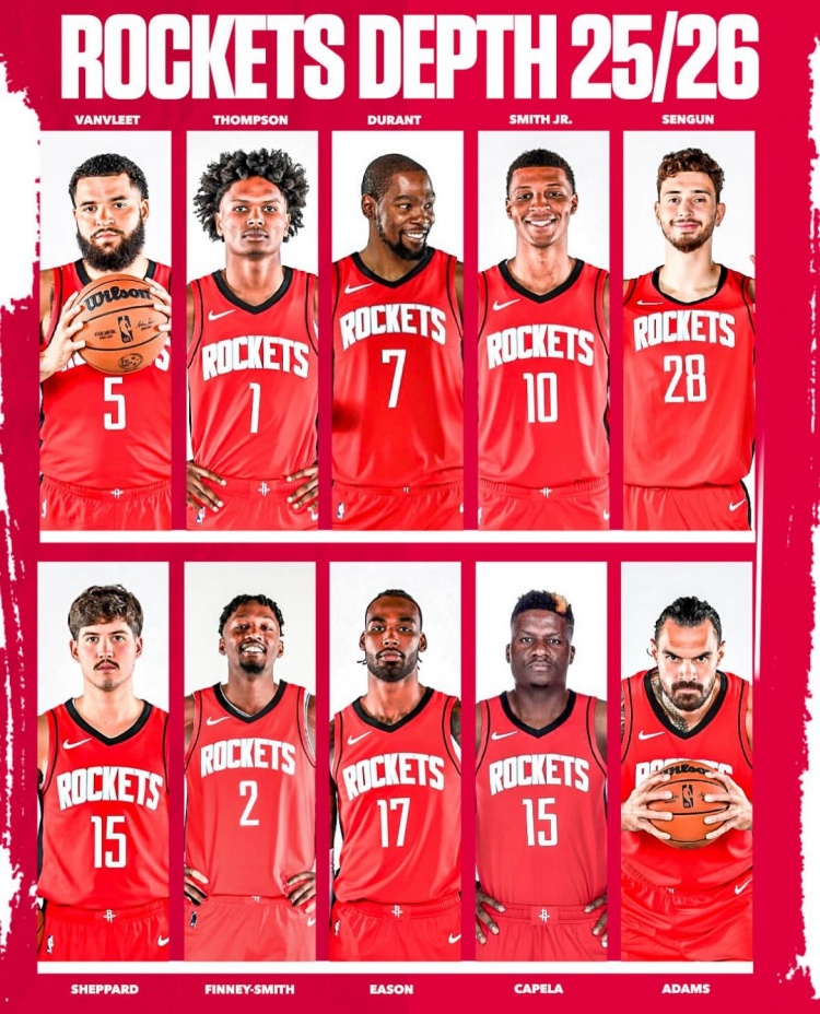 美媒:火箭拥有NBA最强的前场阵容上赛季他们大部分时间比勇士强