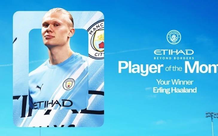 5场比赛打进6球，哈兰德当选曼城10月最佳球员