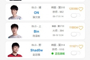 依旧只有傻豆最想赢！BLG首发五人，只有Shad0w连续打韩服Rank  Bin打了一把