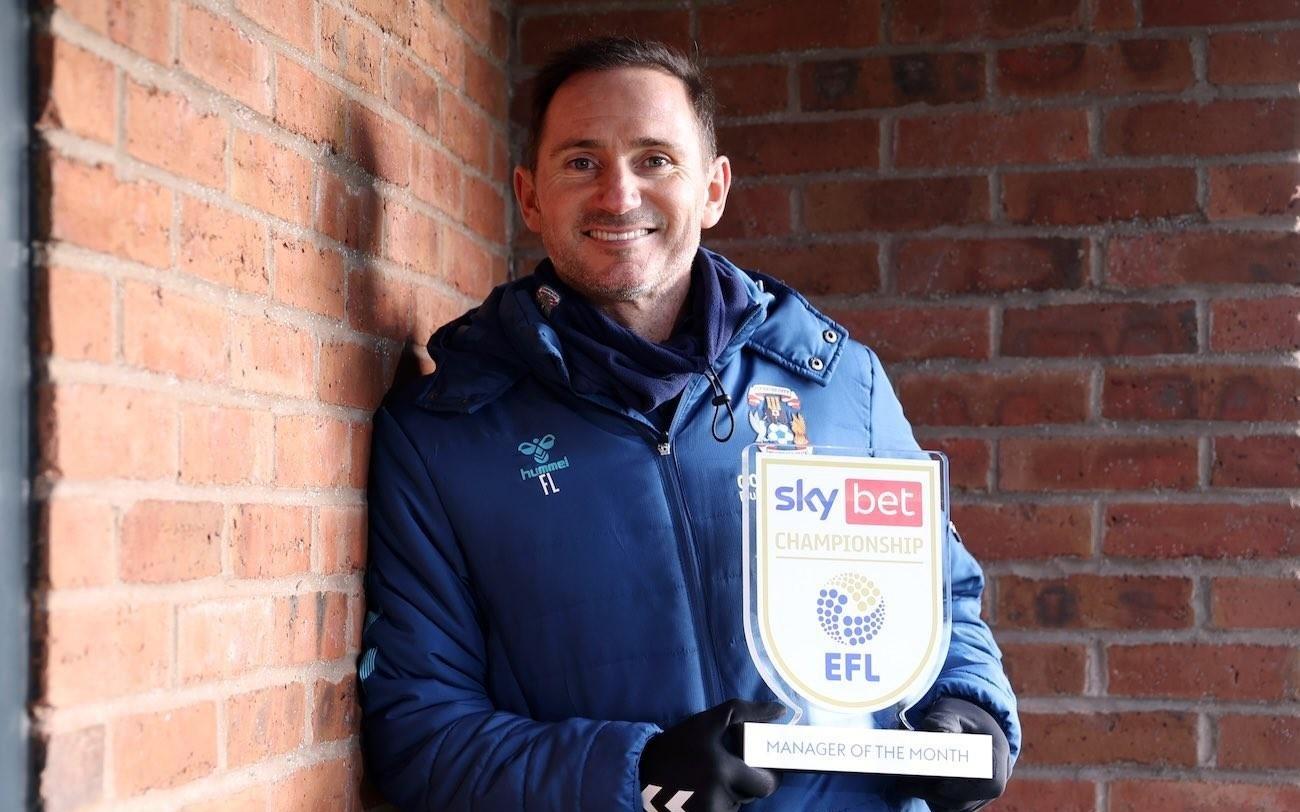 带领考文垂6战5胜，兰帕德蝉联英冠月