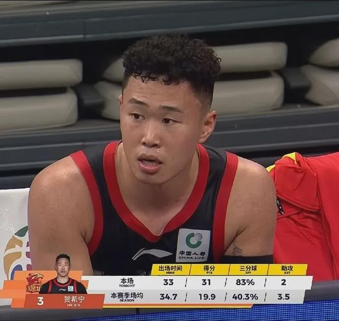 15中13！中国男篮首发核心！谢谢你，贺希宁！