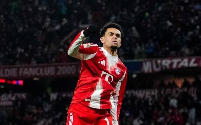 路易斯迪亚斯前15场德甲参与17球，自有统计以来仅次于凯恩