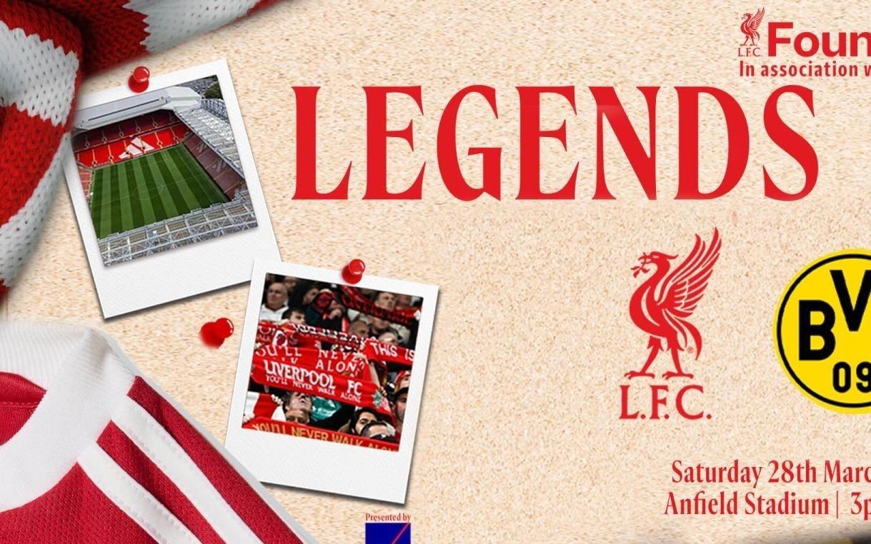 官方：利物浦传奇队明年3月将与多特