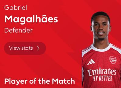 定海神针，加布里埃尔当选阿森纳vs埃