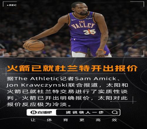 名记:火箭已就杜兰特交易开出明确报价太阳的反应极为冷淡