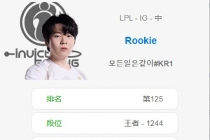 状态火热！准备夺冠？Rookie韩服豪取七连胜冲上王者1244分