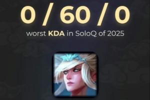 外媒发布2025联盟之最：单场最差KDA 0-60；ping信号最多1056次