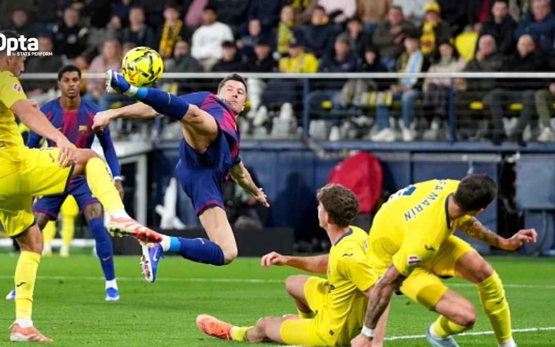 莱万达成五大联赛500场里程碑，打入3