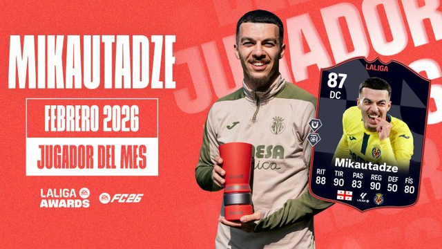 西甲二月各奖项揭晓，米考塔泽当选月