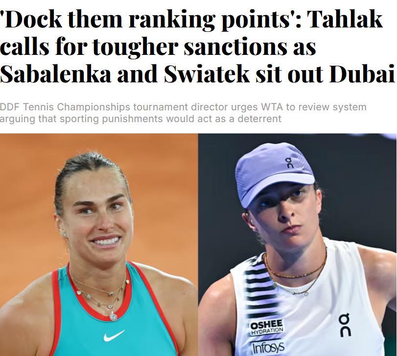 卡费尔尼科夫针对WTA1000迪拜站的退赛潮为迪拜赛事总监发声