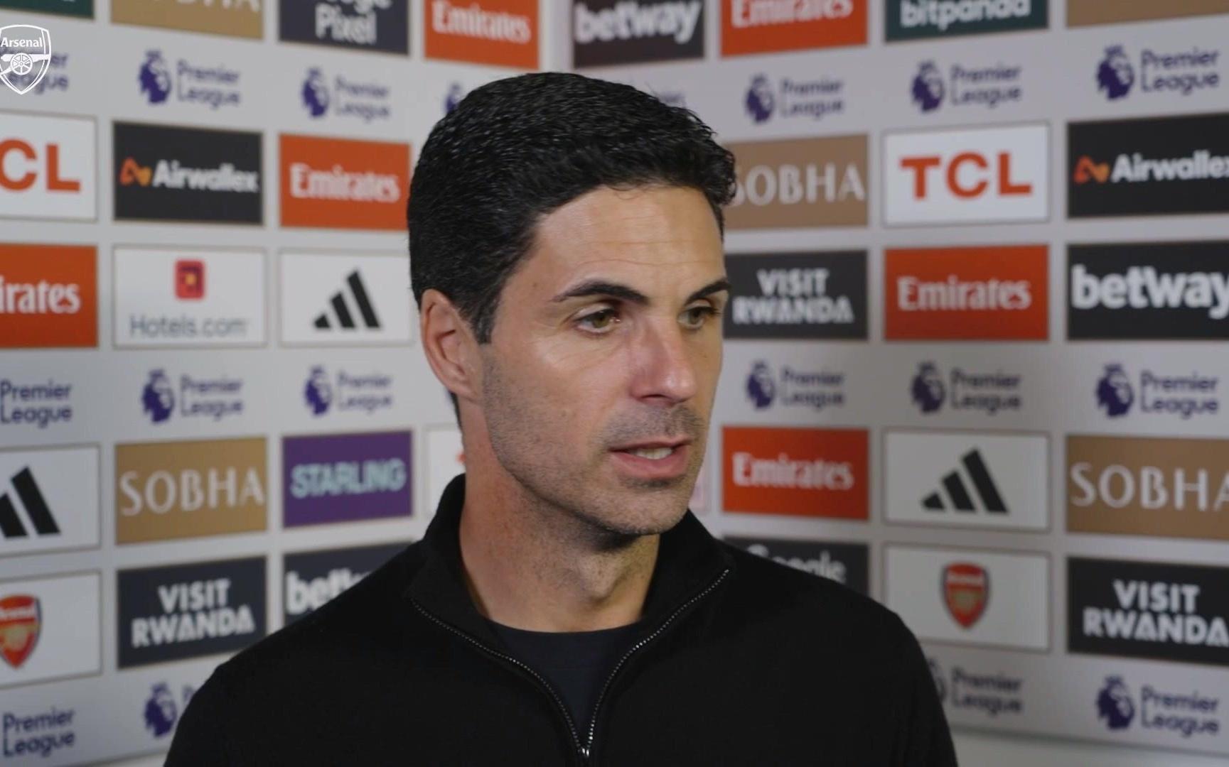 阿尔特塔：除了比分之外，我们几乎主导了比赛的每个方面