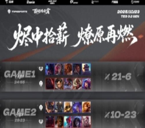 TES官媒发布赛后海报：烬中拾薪，燎原再燃