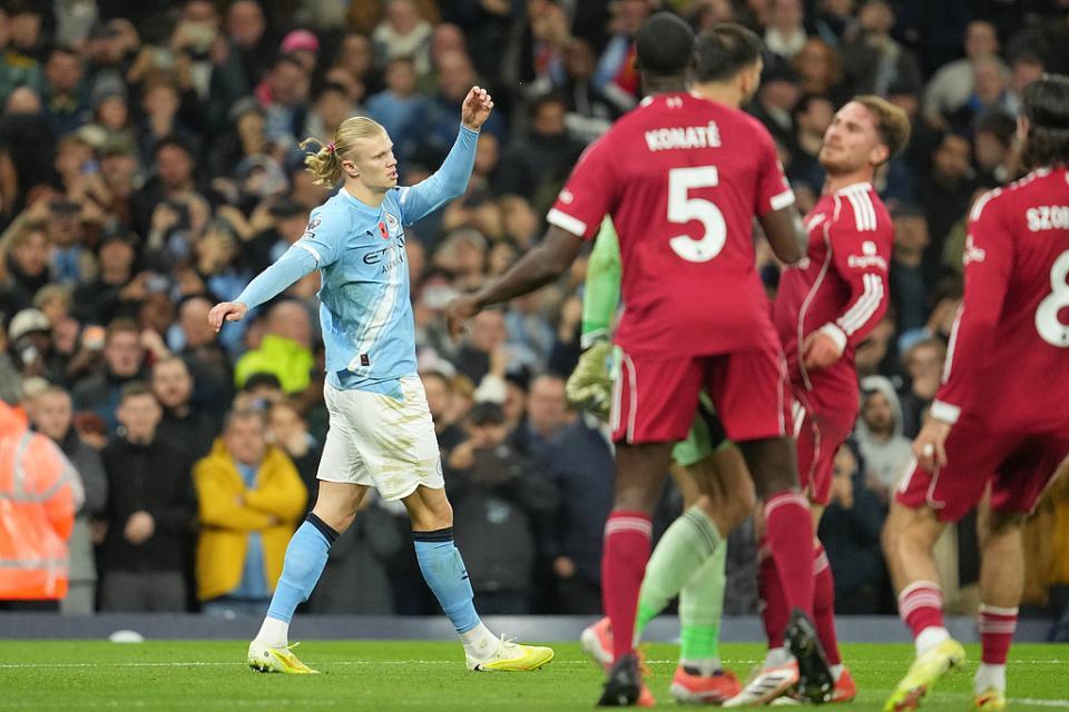 曼城30利物浦距榜首4分！哈兰德失点+斩英超第14球多库世界波