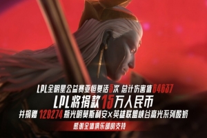 LPL官方：全明星赛亚恒复活5次向壹基金LPLCares共计15万元