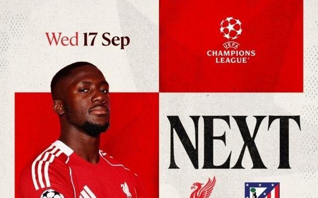 利物浦发布欧冠对阵马竞海报：科纳特单人出镜